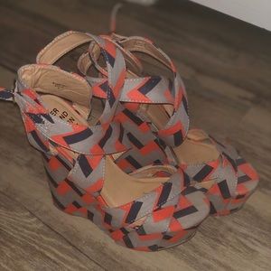 Tribal Print Wedges